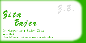 zita bajer business card